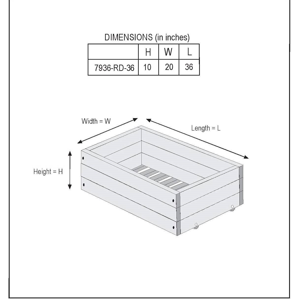 Set of 2 - Solid Wood Rolling Storage Drawers for Under Bed - Made in USA FastFurnishings