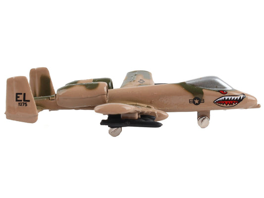 Fairchild Republic A-10 Thunderbolt II "Warthog" Attack Aircraft Camouflage "United States Air Force" with Runway Section Diecast Model Airplane by Runway24 Runway24