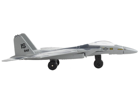 McDonnell Douglas F-15 Eagle Fighter Aircraft Gray Camouflage "United States Air Force" with Runway Section Diecast Model Airplane by Runway24-1