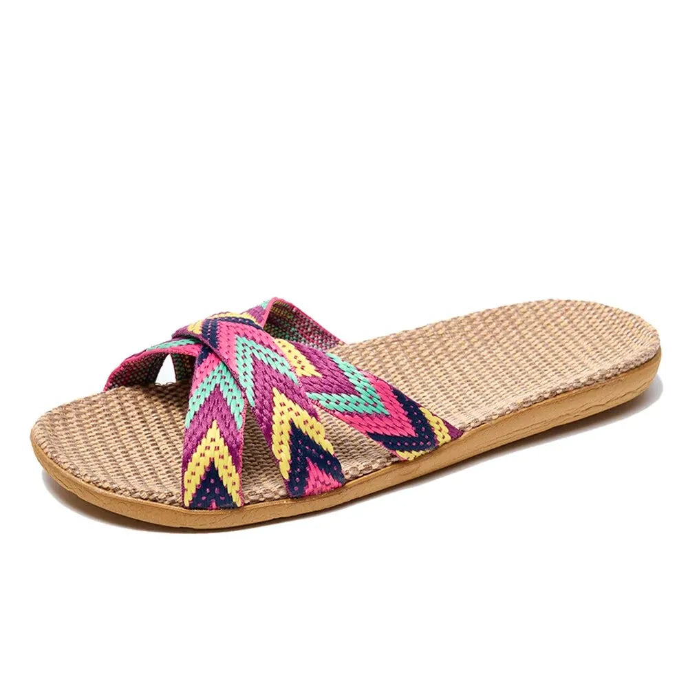 Indoor Slippers Women Home Shoes Lightweight Linen Couple Slippers Lightweight Home Slippers LadyShow.Store