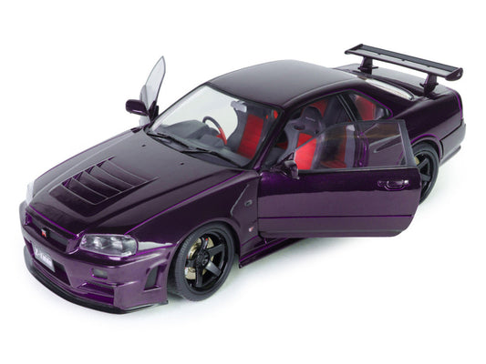 1999 Nissan Skyline GT-R (R34) Z-Tune RHD (Right Hand Drive) Midnight Purple Metallic 1/18 Diecast Model Car by Solido Solido