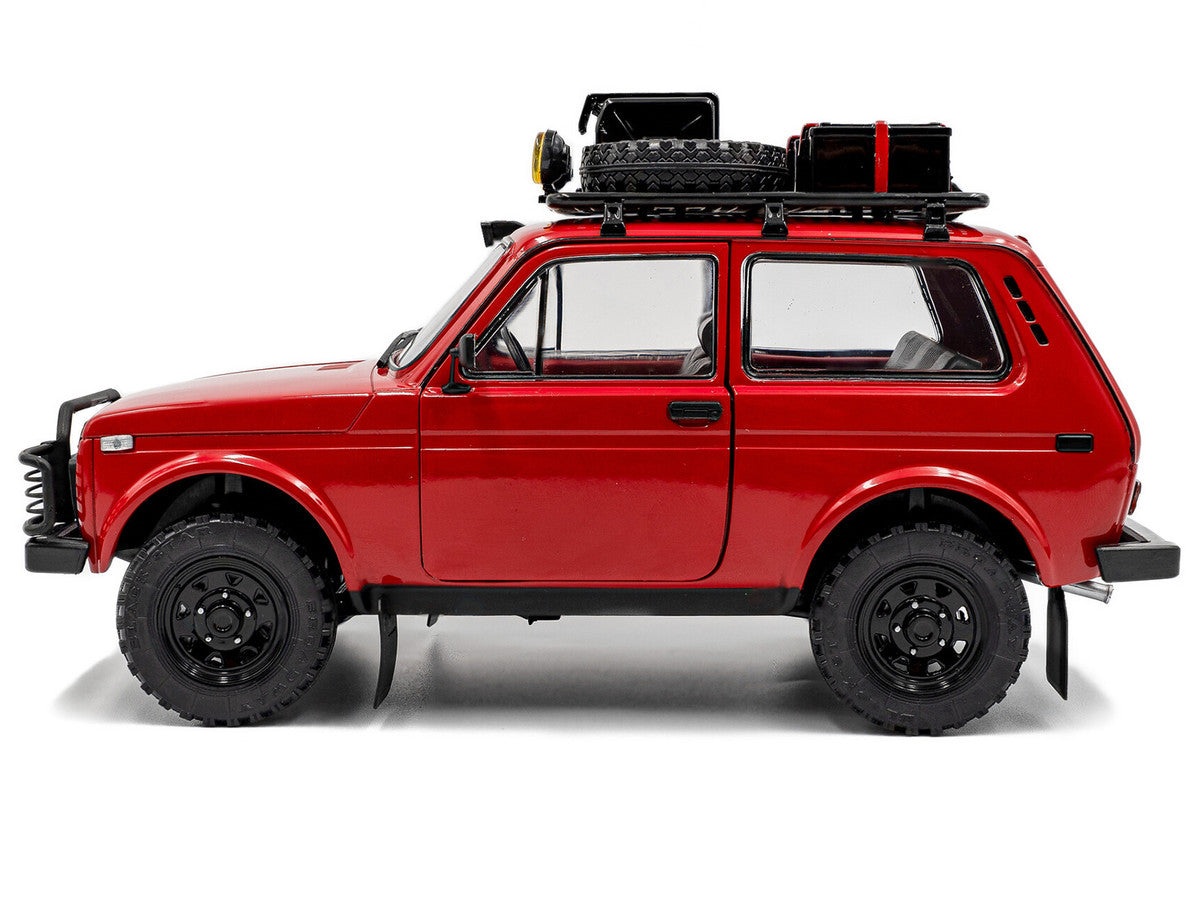 1980 Lada Niva Red with Roof Rack and Accessories 1/18 Diecast Model Car by Solido Solido