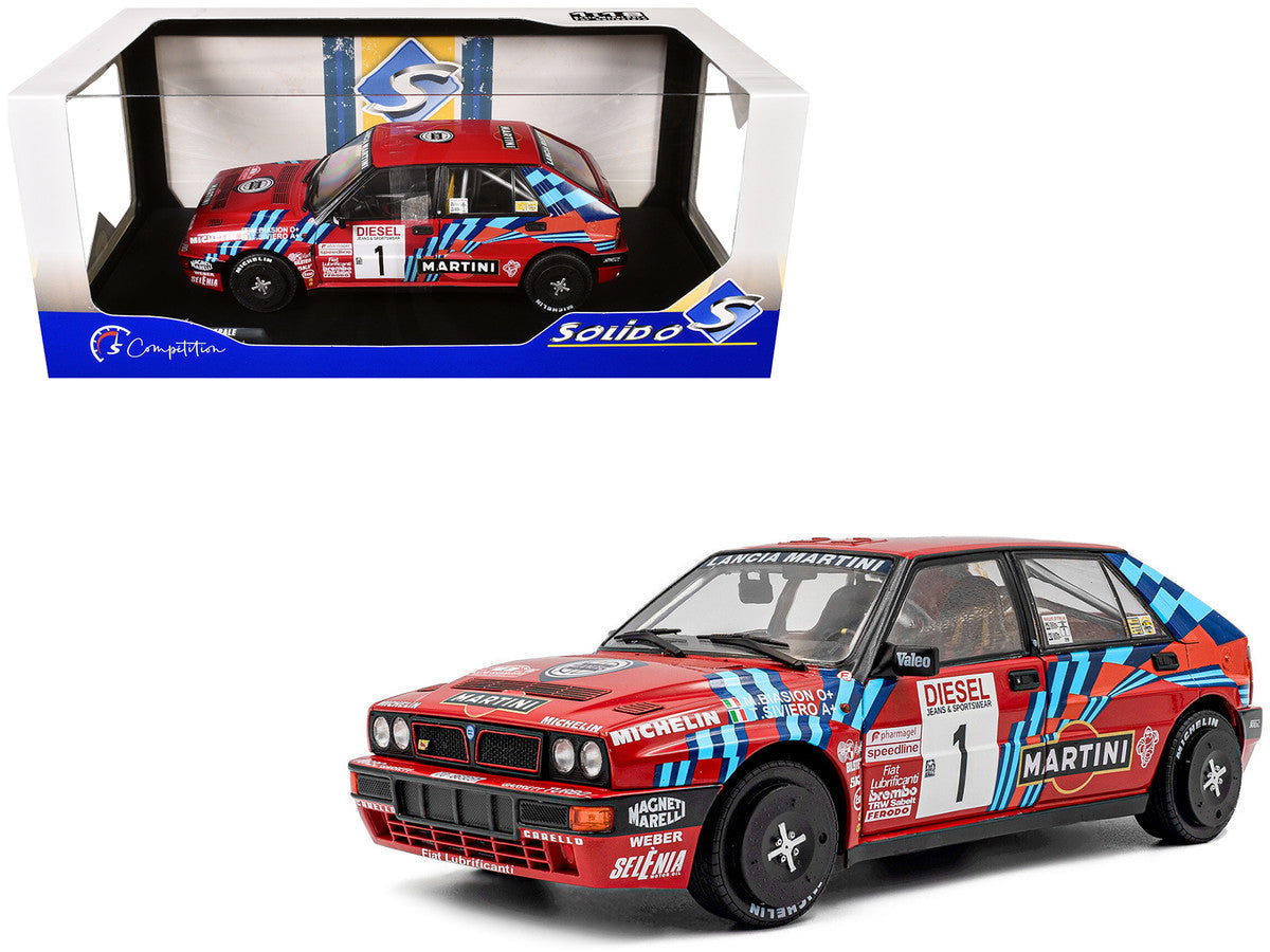 Lancia Delta HF Integrale #1 Miki Biasion - Tiziano Siviero Winner "Rally Sanremo" (1989) "Competition" Series 1/18 Diecast Model Car by Solido Solido