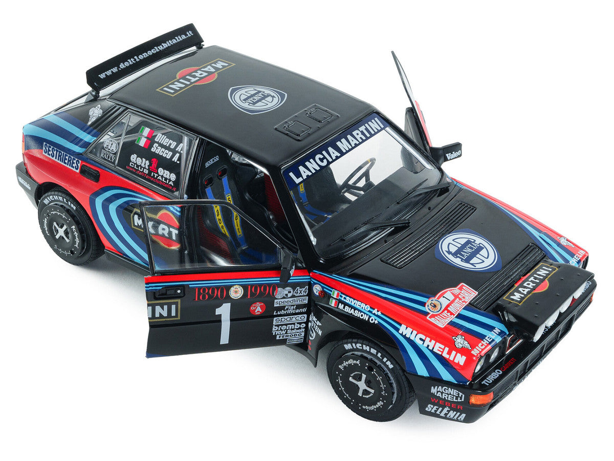 Lancia Delta HF Integrale #1 A. Sacco - A. Ollero "Miki Biasion Martini Racing Rallye Monte Carlo 1990 Tribute" FIA Historic Rally (2026) "Competition" Series 1/18 Diecast Model Car by Solido Solido