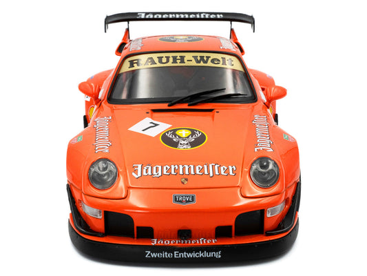 2020 RWB Bodykit #7 "Jagermeister" Orange with Graphics 1/18 Diecast Model Car by Solido LuxuryLifeWay Online Store