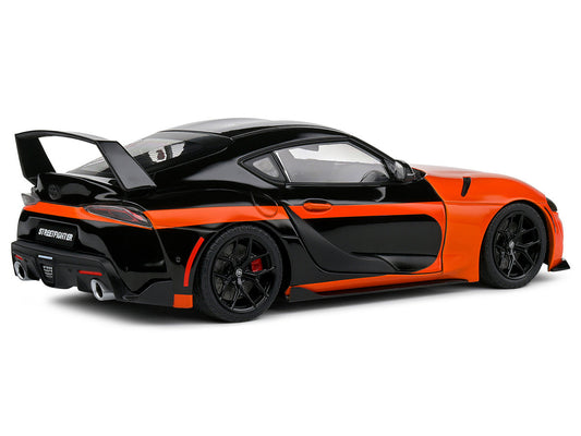 2024 Toyota GR Supra "StreetFighter" Orange and Black 1/18 Diecast Model Car by Solido Solido