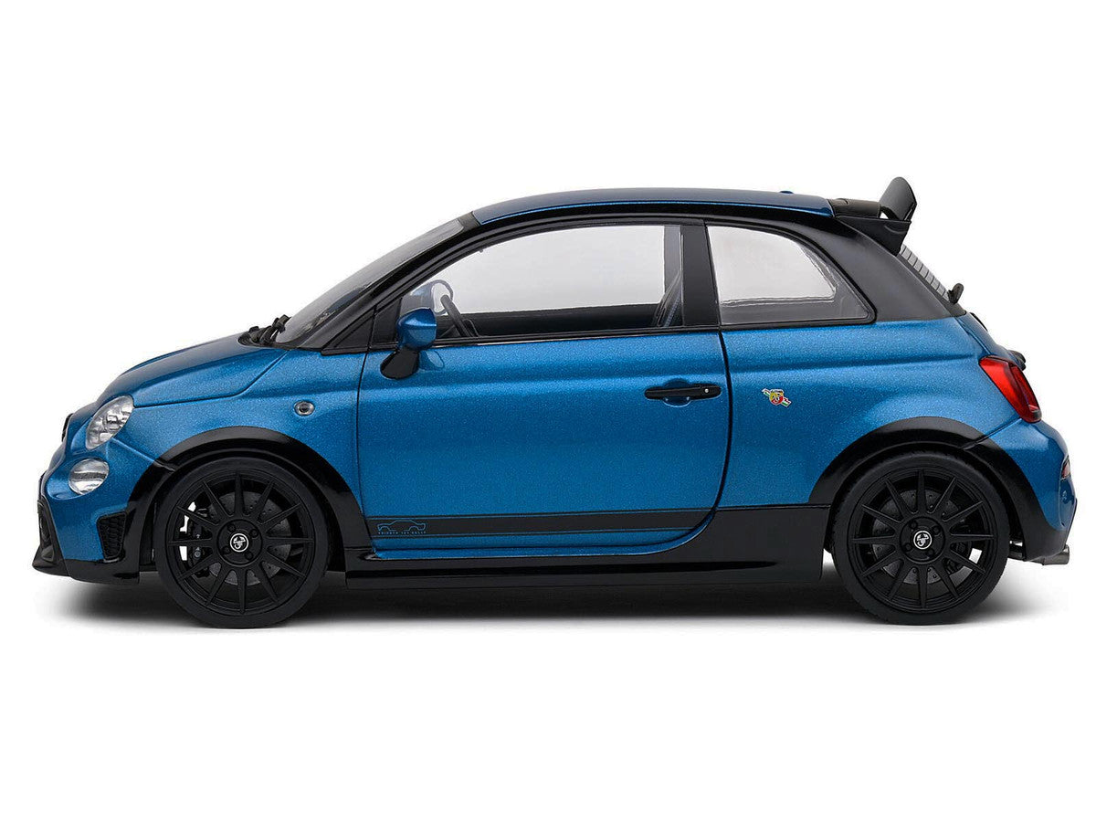 2022 Fiat 695 Abarth "Tributo 131 Rally" Podium Blue Metallic with Black Side Stripes 1/18 Diecast Model Car by Solido Solido