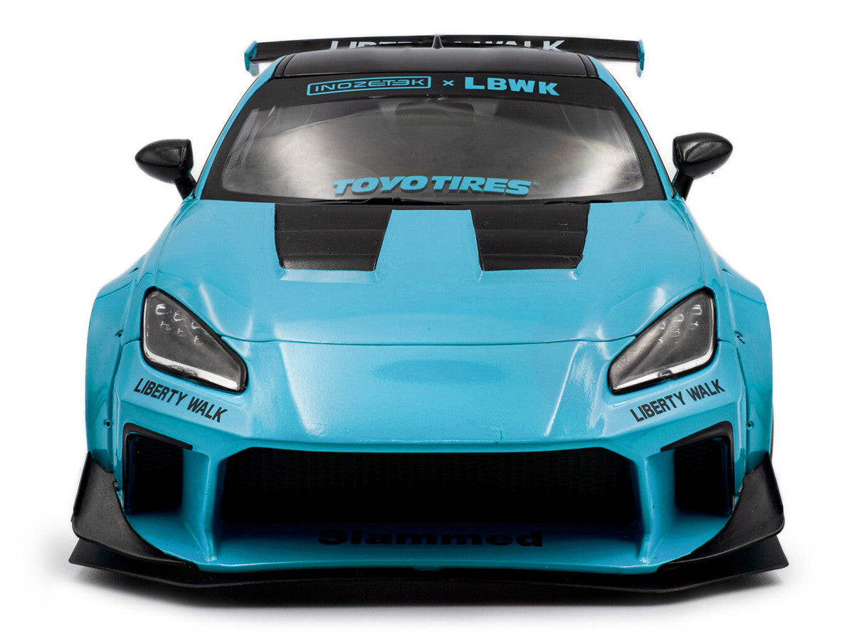 2024 Toyota GR86 LBWK Body Kit RHD (Right Hand Drive) Baby Blue with Black Top 1/18 Diecast Model Car by Solido Solido
