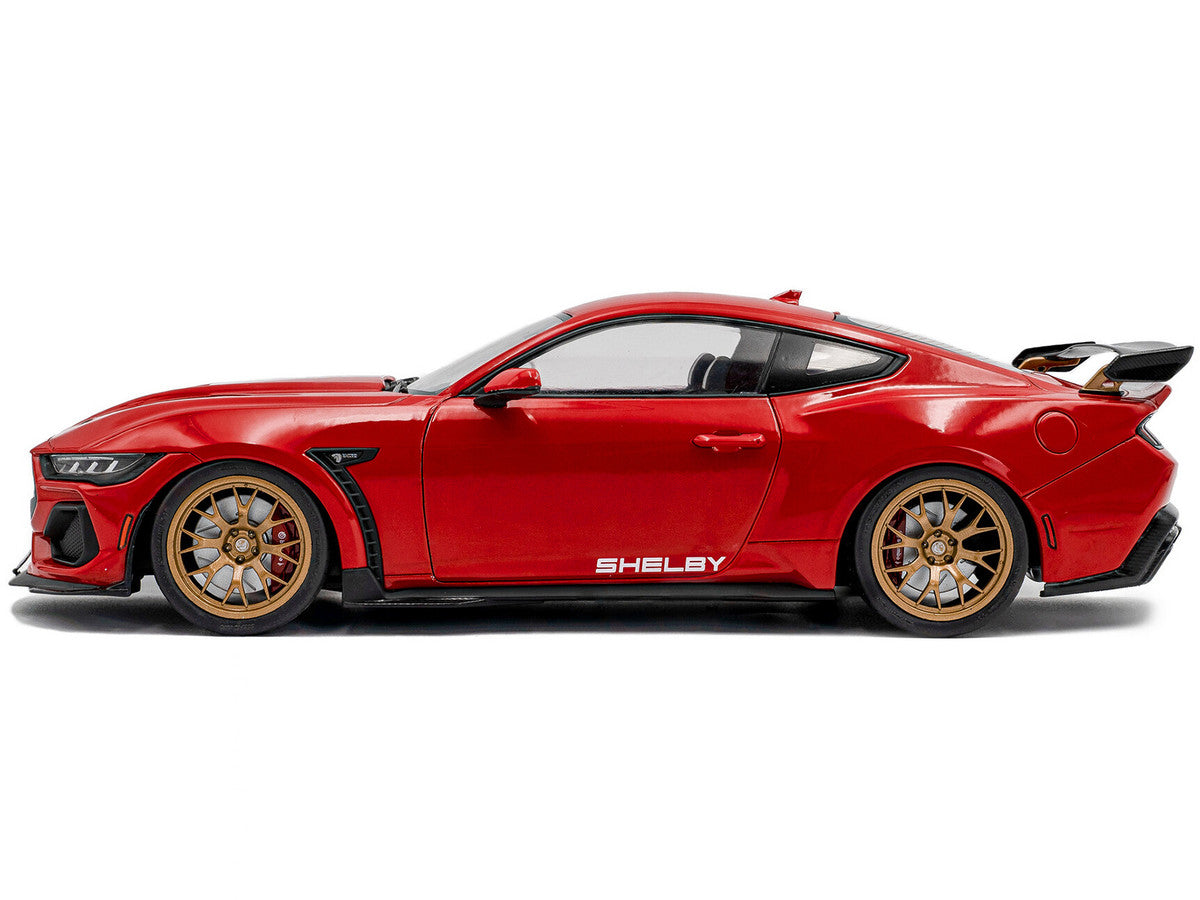 2024 Ford Shelby Mustang Super Snake Race Red with White Stripes 1/18 Diecast Model Car by Solido Solido