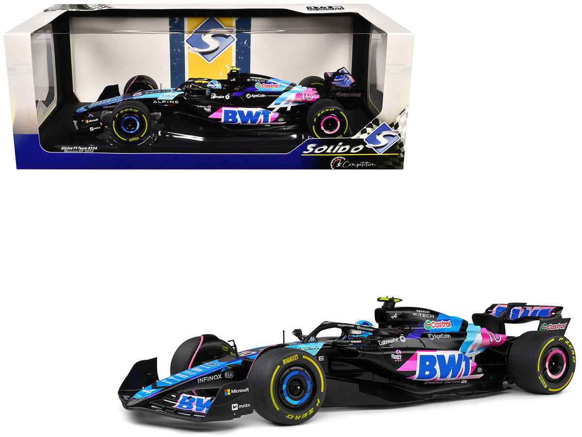 Alpine A524 #10 Pierre Gasly "BWT" Formula One F1 Monaco GP (2024) "Competition" Series 1/18 Diecast Model Car by Solido Solido