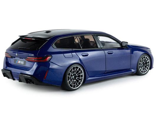 2025 BMW M5 Touring Marina Bay Blue Metallic with Black Top 1/18 Diecast Model Car by Solido Solido