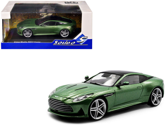 2023 Aston Martin DB12 Coupe Iridescent Emerald Metallic with Black Top 1/43 Diecast Model Car by Solido Solido