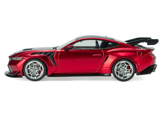 2025 Ford Mustang GTD Chroma Flame Red Metallic with Black Stripes 1/43 Diecast Model Car by Solido Solido