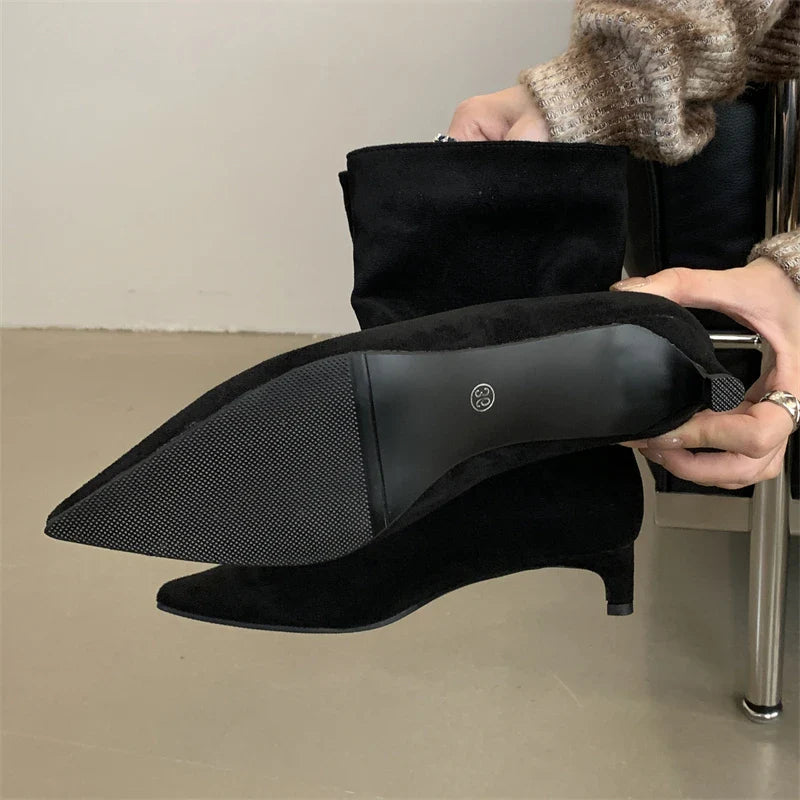 Eilyken Autumn Winter Pointed Toe Ankle Boots Women Designer Vintage Thin Low Heel Shoes Modern SHort Botas Zapatos De Mujer LadyShow.Store