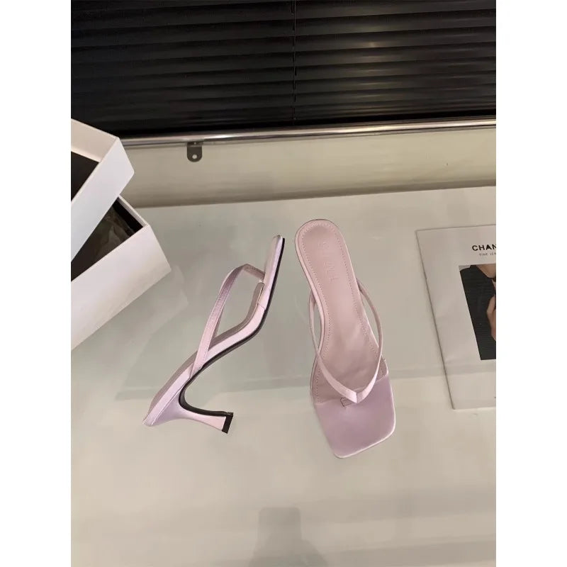 New Style Female Summer Sexy Heels Sandals Slides Ladies Shoes Fashion Women Pumps Flip Flops Luxury High Heels Slippers Shoes Pi-Mart