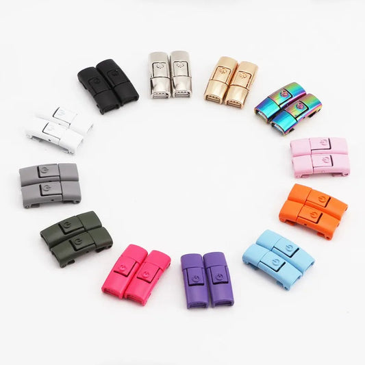 New Colorful Shoelaces Press buckle Metal Shoelace Clip Press Lock Kids Adult Shoes Accessories AF1 Sneaker Kits Metal Laces Tip LadyShow.Store