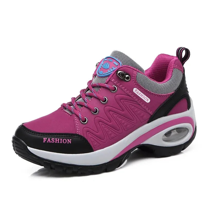 Ladies Sneakers Comfortable Breathable Platform Shoes Fashion Lace Up Female Casual Shoes for Women Outdoor Short Boots LadyShow.Store
