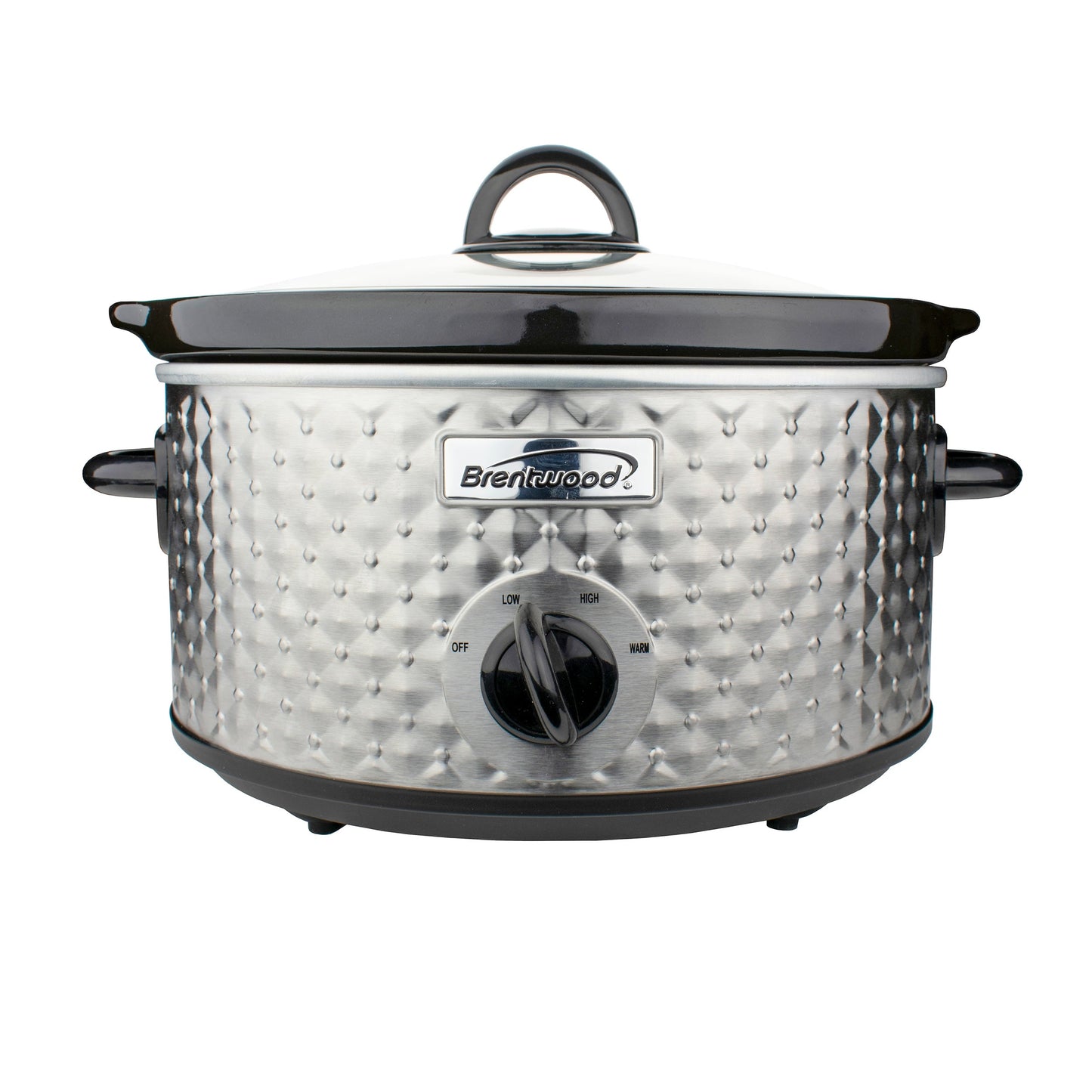 Brentwood 3.5 Quart Diamond Pattern Slow Cooker in Stainless Steel W2B