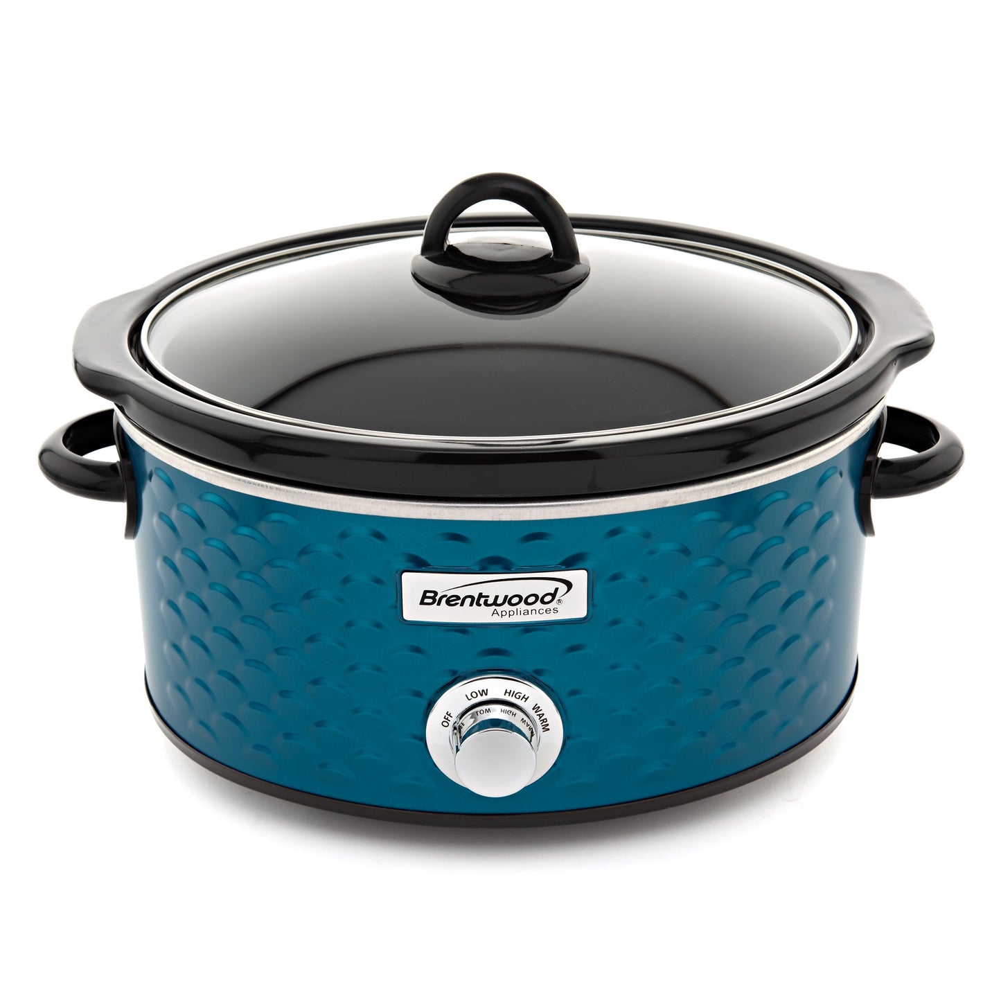 Brentwood Scallop Pattern 4.5 Quart Slow Cooker in Blue W2B