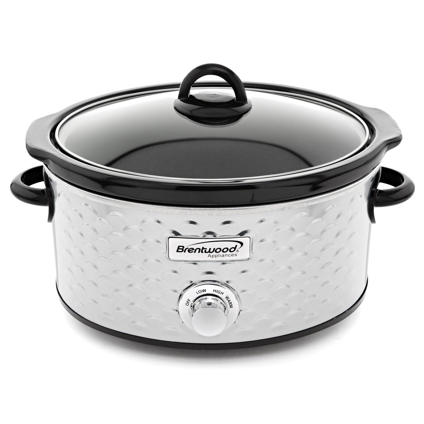 Brentwood Scallop Pattern 4.5 Quart Slow Cooker in Stainless Steel W2B