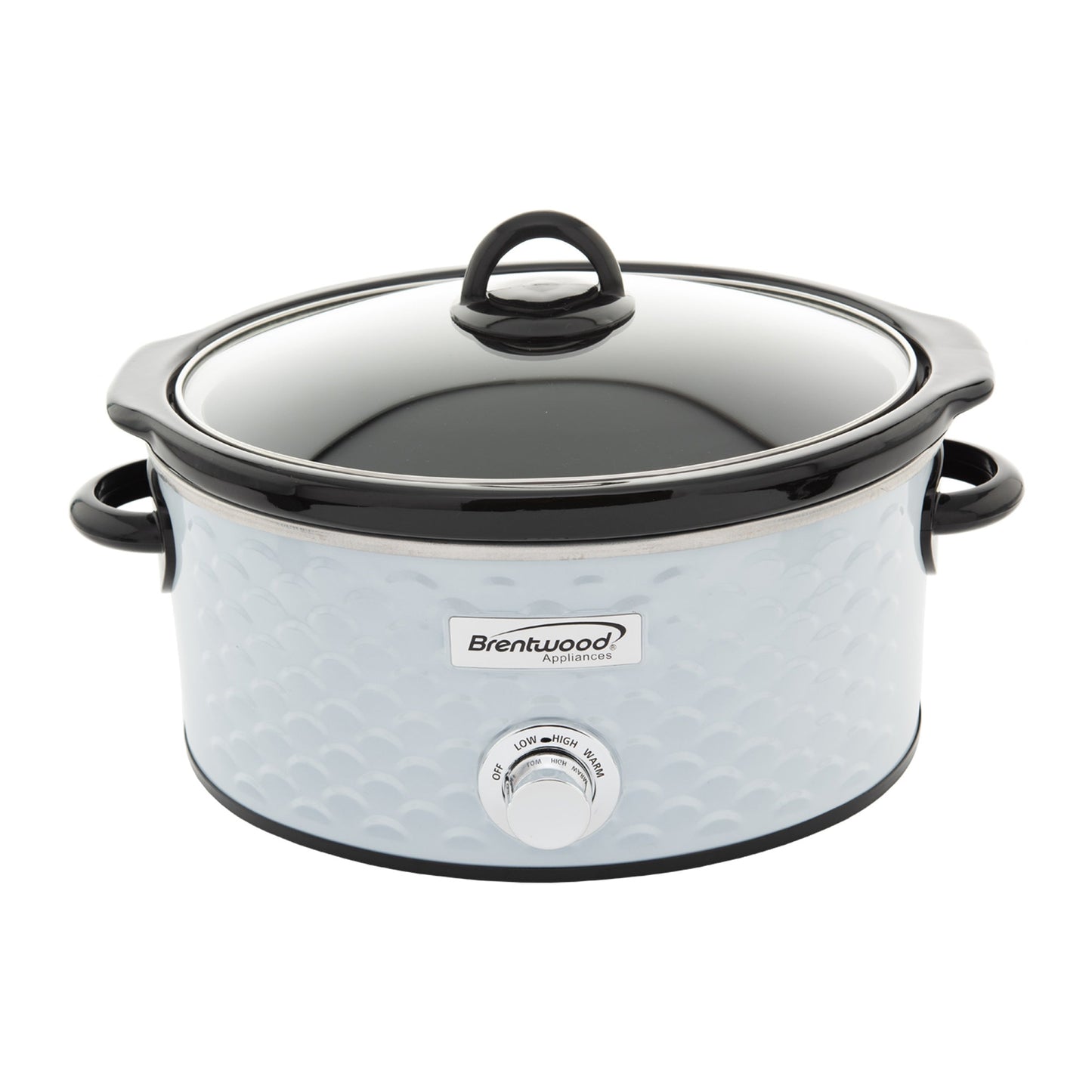 Brentwood Scallop Pattern 4.5 Quart Slow Cooker in White W2B