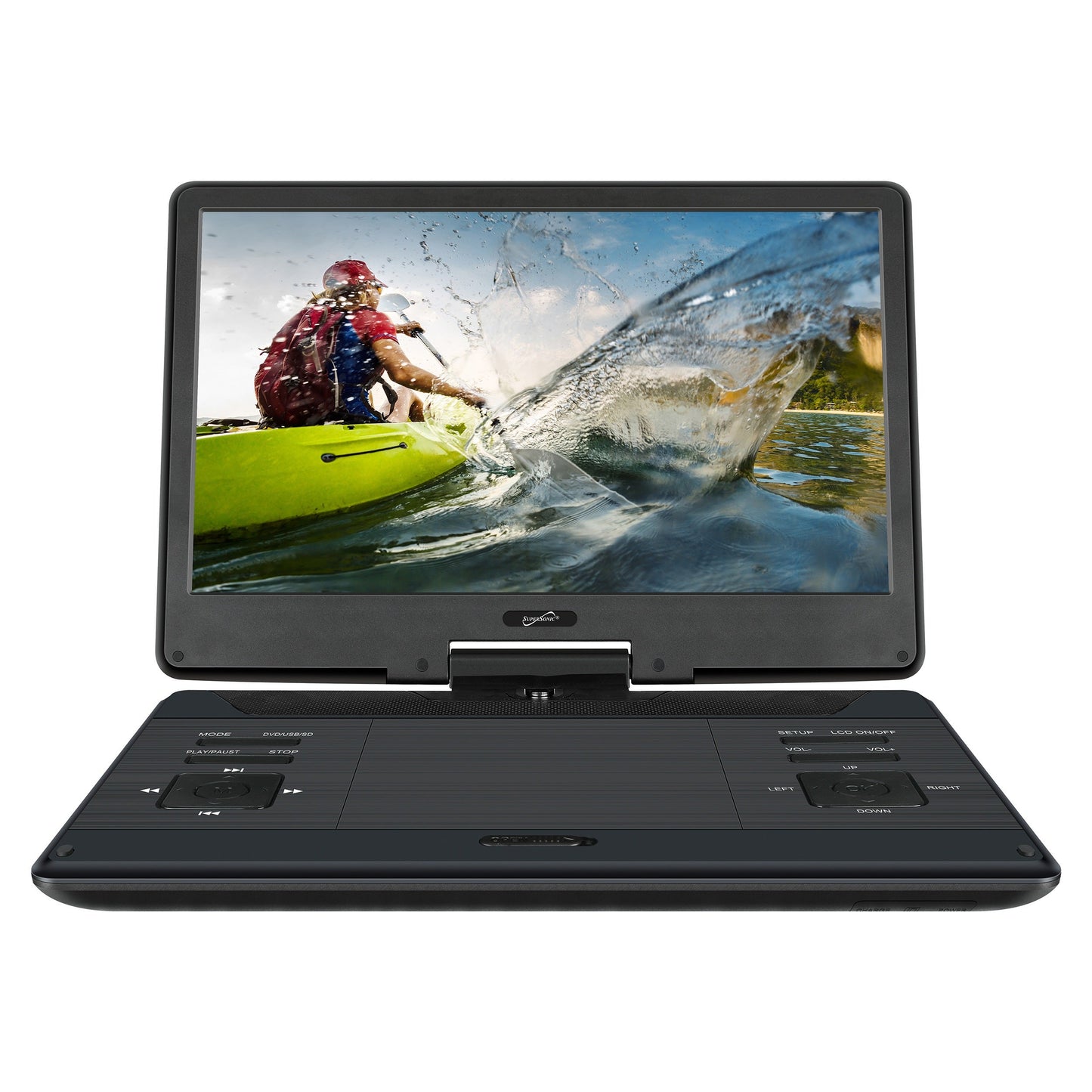 SuperSonic 14 Inch Portable Swivel DVD Player in Black with TV Tuner W2B