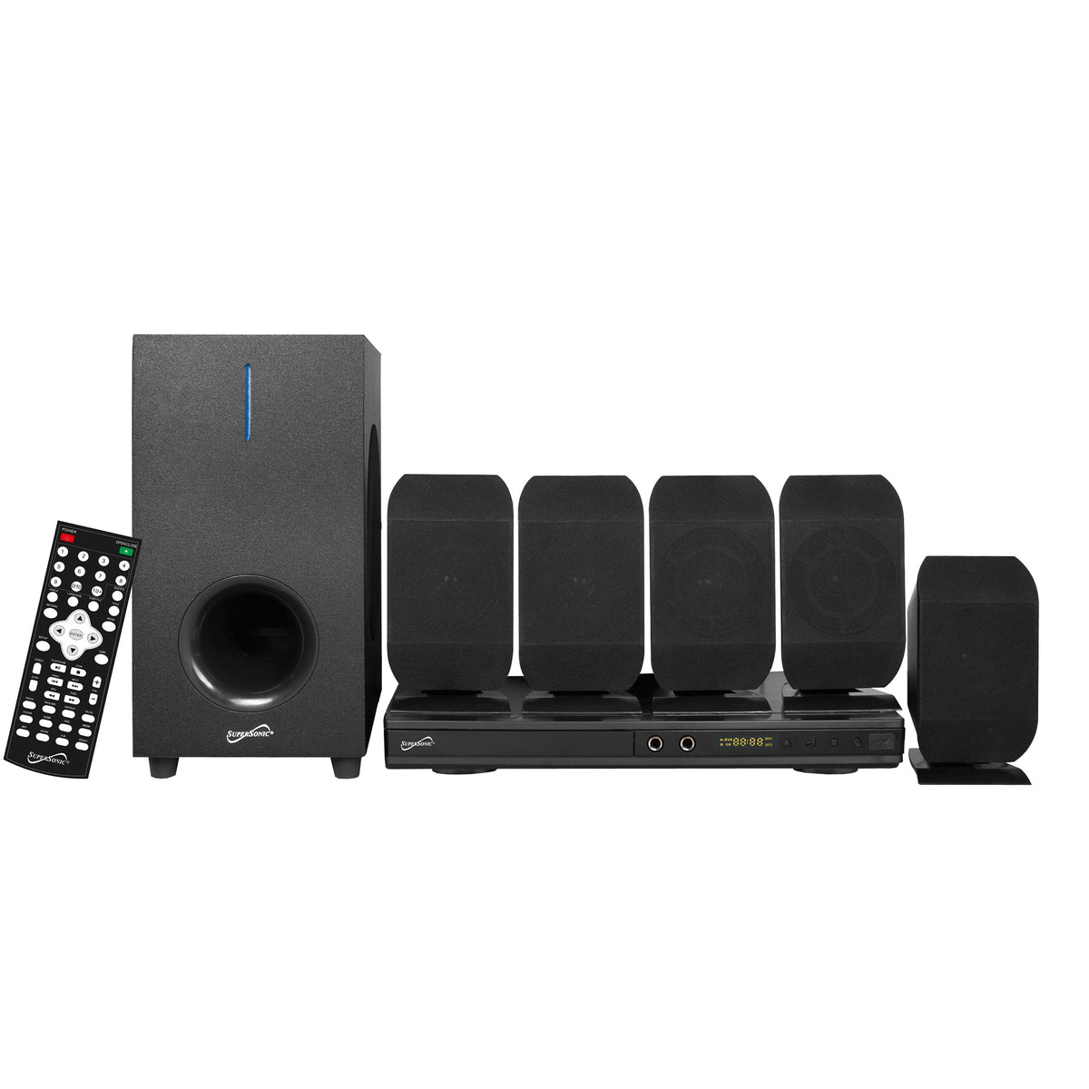 Supersonic 5.1 Channel DVD Home Theater System with Karaoke Function W2B