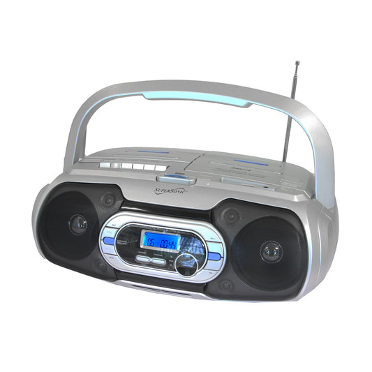 Supersonic Bluetooth Portable Audio System in Silver W2B