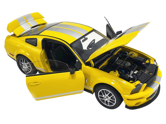 2007 Ford Shelby GT500 Yellow with Silver Stripes "Shelby Collectibles" Series 1/18 Diecast Model Car by ACME Acme