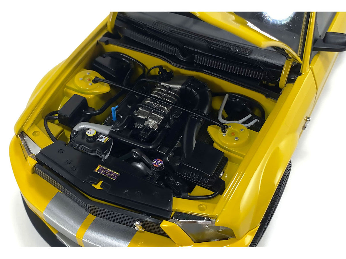 2007 Ford Shelby GT500 Yellow with Silver Stripes "Shelby Collectibles" Series 1/18 Diecast Model Car by ACME Acme