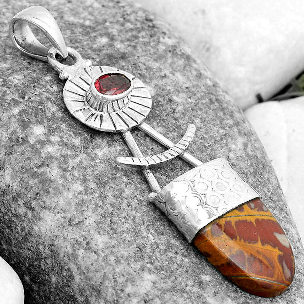 Natural Noreena Jasper & Garnet Pendant P-1193 SDP123141 DESIRE GEM