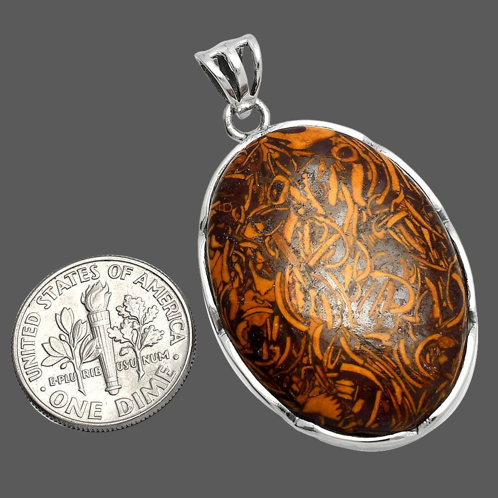 Natural Coquina Fossil Jasper - India Pendant P-1310 SDP146973 DESIRE GEM