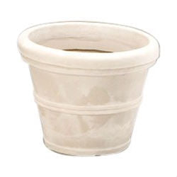 12-inch Diameter Round Planter in Weathered Stone Finish Poly Resin FastFurnishings