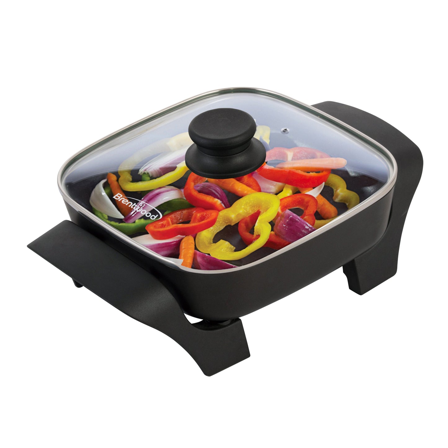 Brentwood SK-46 8-Inch Nonstick Electric Skillet in Black with Lid W2B