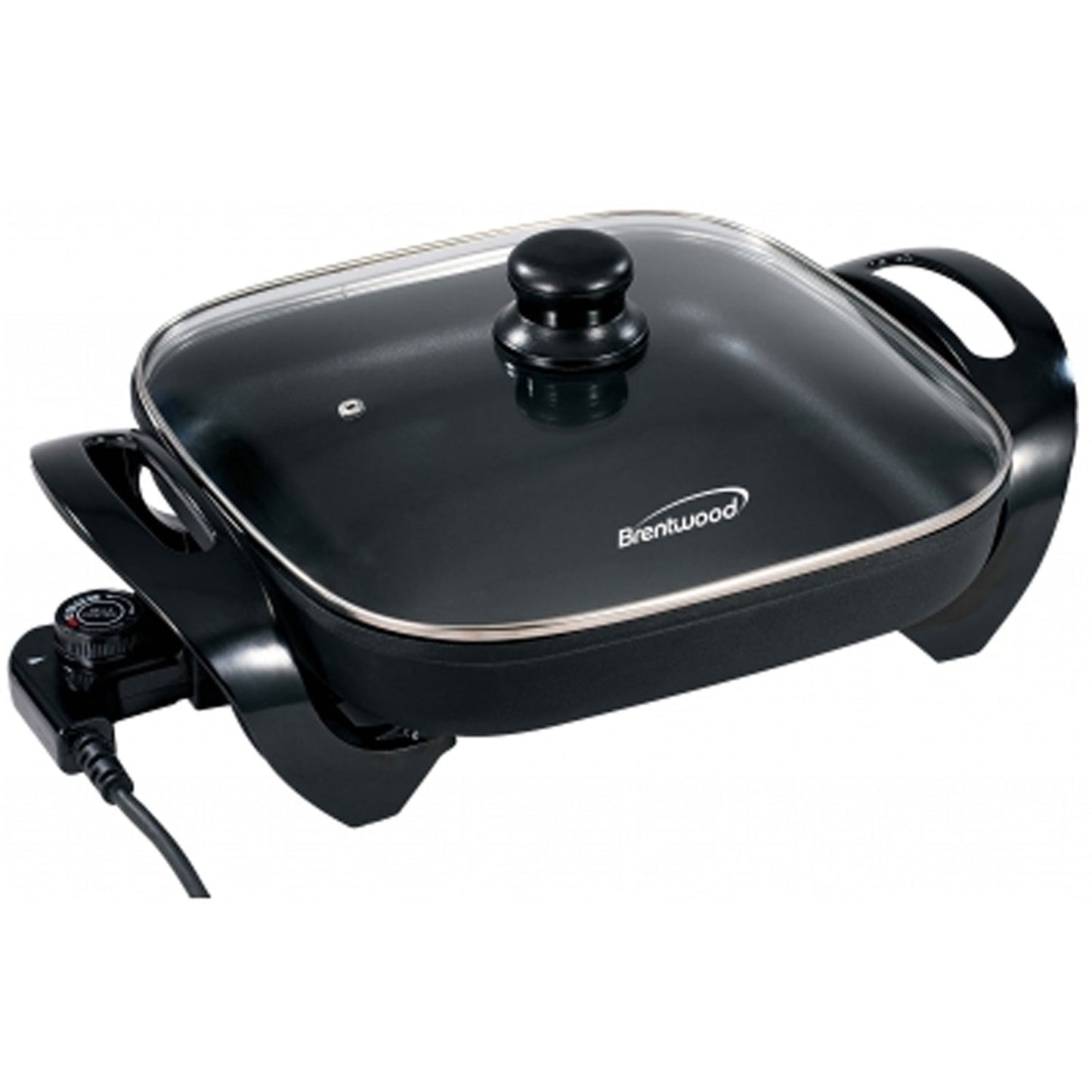 Brentwood 12 in. Electric Skillet with Glass Lid in Black W2B