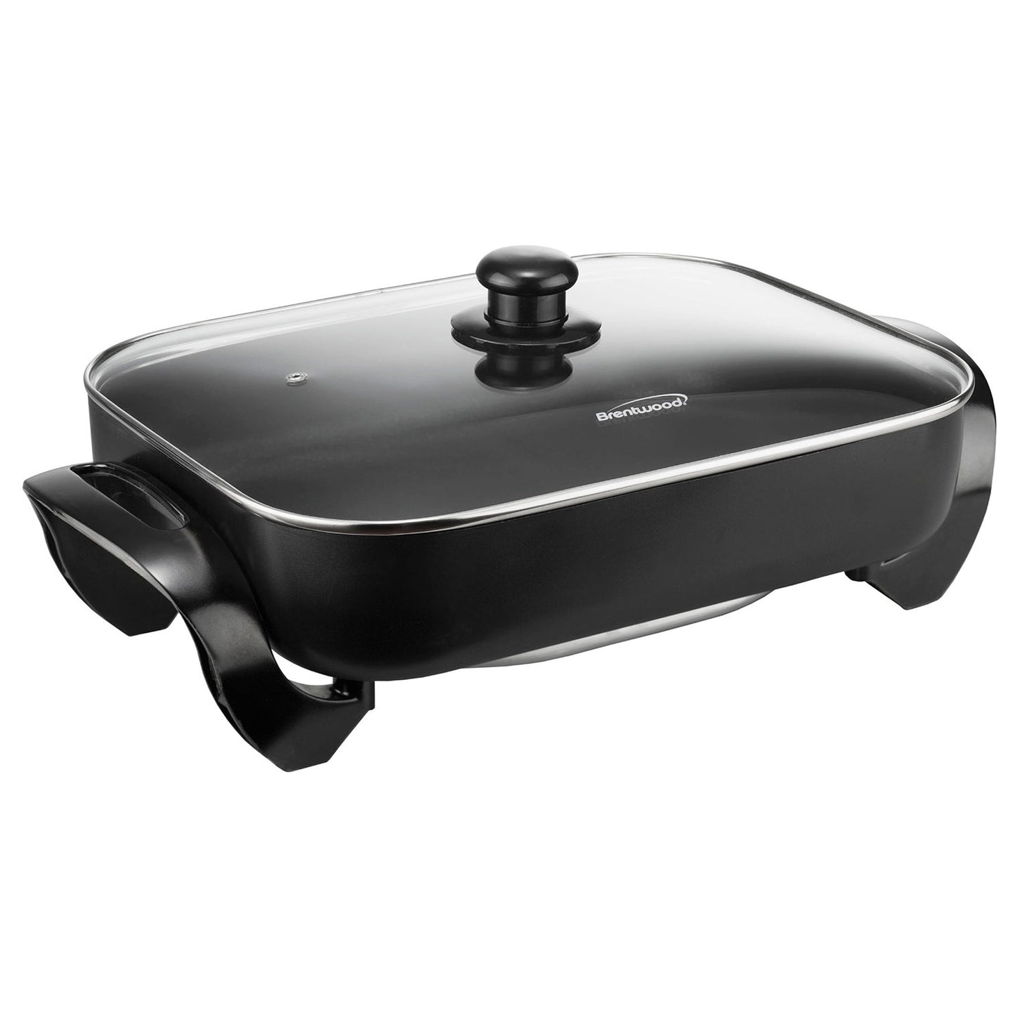 Brentwood 16 Inch Nonstick Electric Skillet with Glass Lid in Black W2B