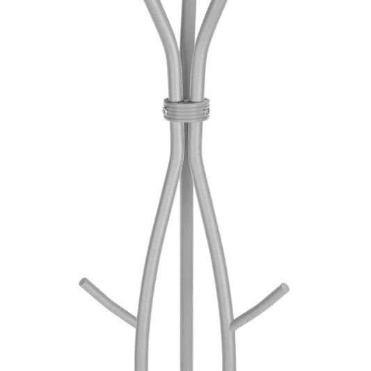 74-inch Freestanding Silver Metal Coat Rack Entryway Hall Tree Umbrella Stand-1