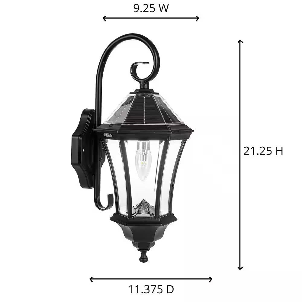 Outdoor Farmhouse Solar Wall Light in Black Finish - 150 Lumens FastFurnishings
