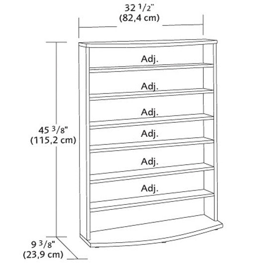 Contemporary 6-Shelf Bookcase Multimedia Storage Rack Tower in Brown Finish FastFurnishings