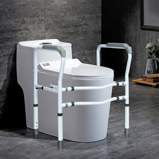 Steel Safety Toilet Rail with Created Fixable Clamp - Color: White W2B