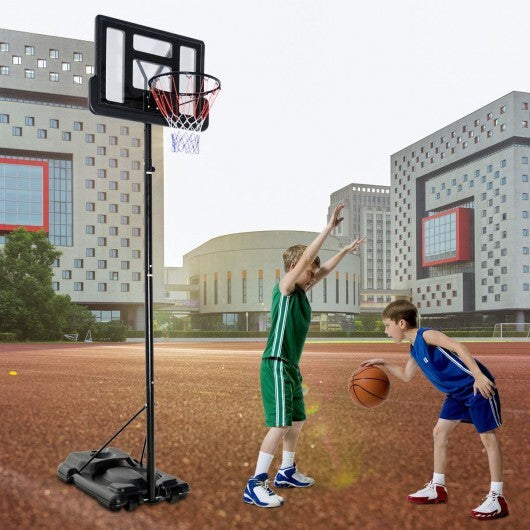Height Adjustable Portable Shatterproof Backboard Basketball Hoop with 2 Nets W2B