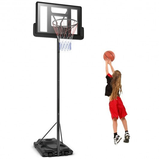 Height Adjustable Portable Shatterproof Backboard Basketball Hoop with 2 Nets W2B