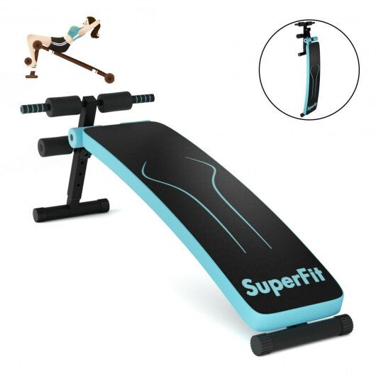 Folding Weight Bench Adjustable Sit-up Board Workout Slant Bench-Red W2B