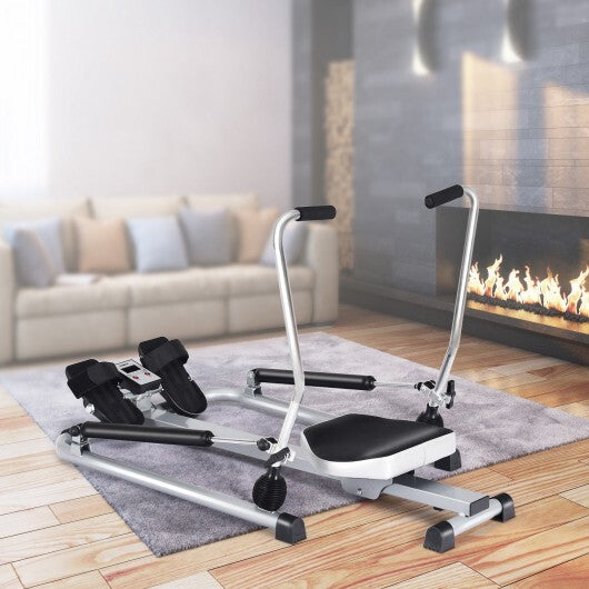 Exercise Adjustable Double Hydraulic Resistance Rowing Machine W2B
