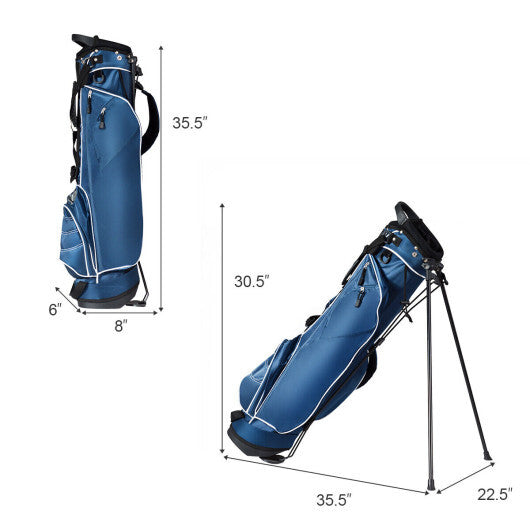 Golf Stand Cart Bag with 4 Way Divider Carry Organizer Pockets-Black W2B