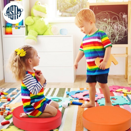 6 Pieces 15 Inch Round Toddler Floor Cushions for Kids-Multicolor W2B