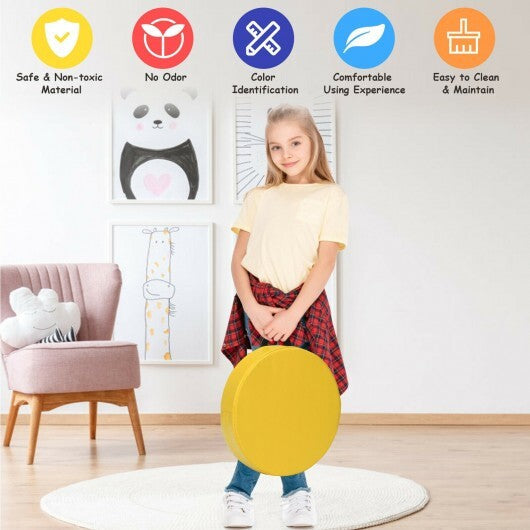 6 Pieces 15 Inch Round Toddler Floor Cushions for Kids-Multicolor W2B