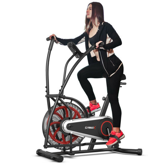 Upright Air Bike with Unlimited Resistance-Black