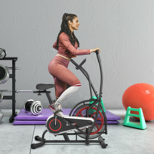 Upright Air Bike with Unlimited Resistance-Black W2B