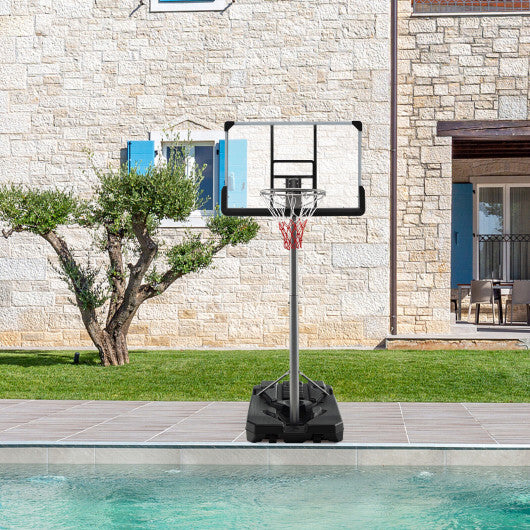Basketball Hoop with 5.4-6.6FT Adjustable Height and 50 Inch Backboard-Black